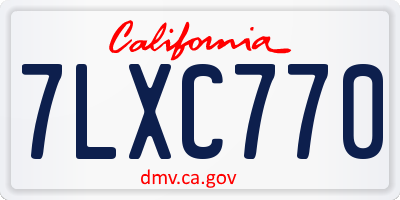 CA license plate 7LXC770