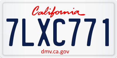 CA license plate 7LXC771