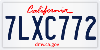 CA license plate 7LXC772