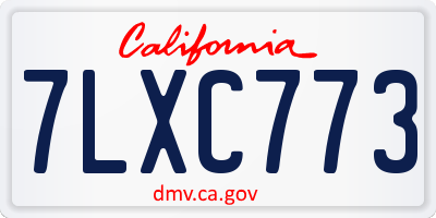 CA license plate 7LXC773