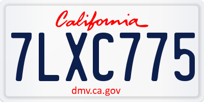 CA license plate 7LXC775