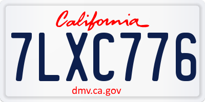CA license plate 7LXC776