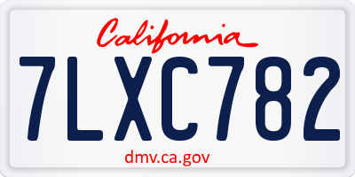 CA license plate 7LXC782