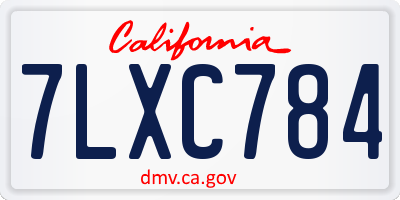 CA license plate 7LXC784