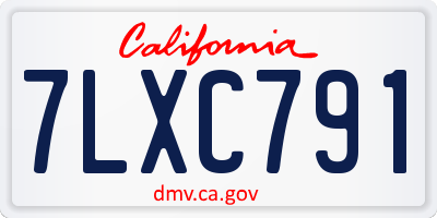 CA license plate 7LXC791