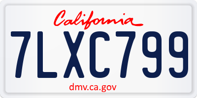 CA license plate 7LXC799