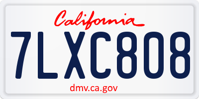 CA license plate 7LXC808