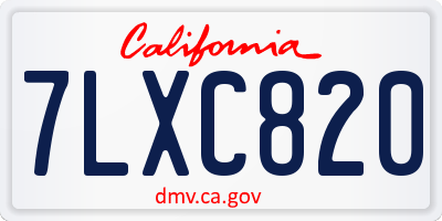 CA license plate 7LXC820