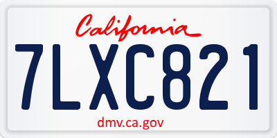 CA license plate 7LXC821