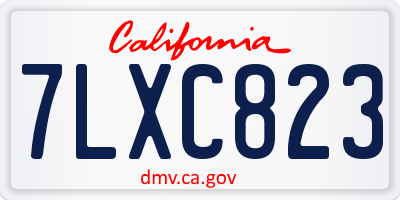 CA license plate 7LXC823