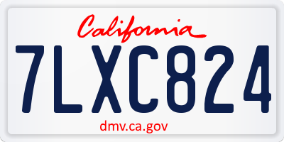 CA license plate 7LXC824