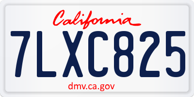 CA license plate 7LXC825