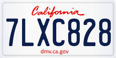 CA license plate 7LXC828