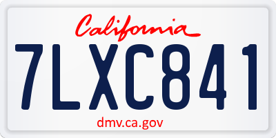 CA license plate 7LXC841