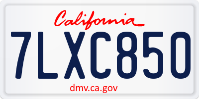 CA license plate 7LXC850