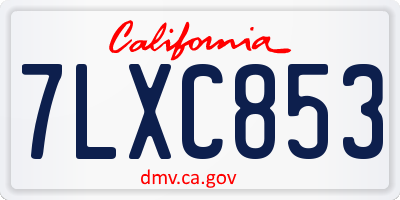 CA license plate 7LXC853