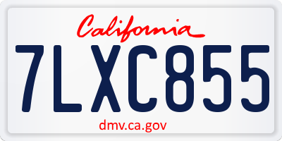 CA license plate 7LXC855