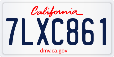 CA license plate 7LXC861