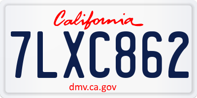 CA license plate 7LXC862