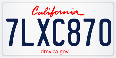 CA license plate 7LXC870