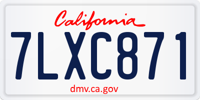 CA license plate 7LXC871