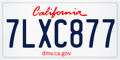 CA license plate 7LXC877