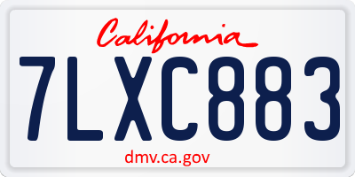 CA license plate 7LXC883