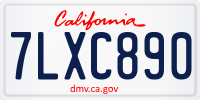 CA license plate 7LXC890