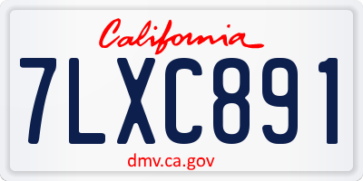 CA license plate 7LXC891