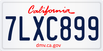 CA license plate 7LXC899