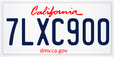 CA license plate 7LXC900