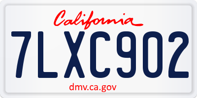 CA license plate 7LXC902