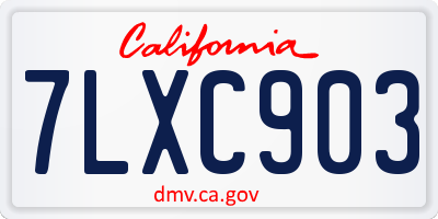 CA license plate 7LXC903