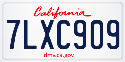 CA license plate 7LXC909