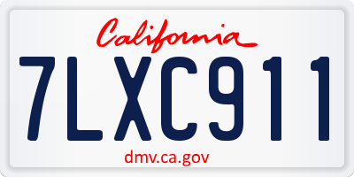 CA license plate 7LXC911