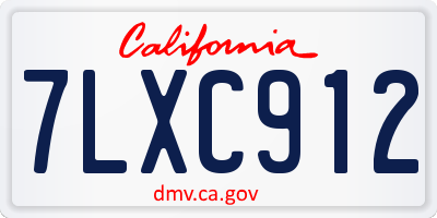 CA license plate 7LXC912