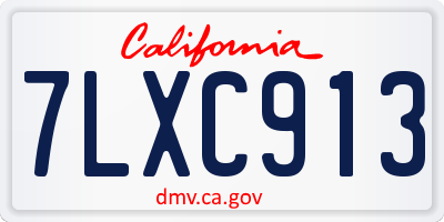 CA license plate 7LXC913
