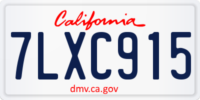 CA license plate 7LXC915