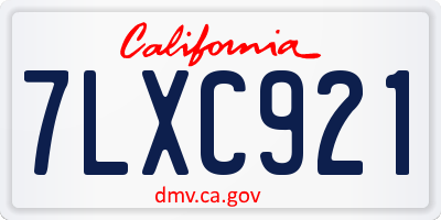 CA license plate 7LXC921