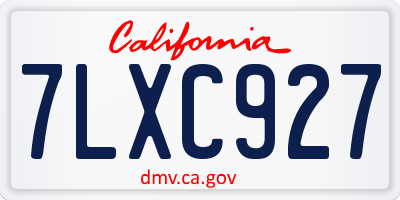 CA license plate 7LXC927