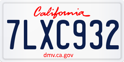 CA license plate 7LXC932
