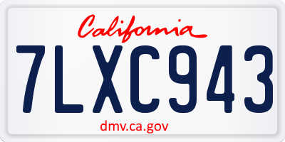 CA license plate 7LXC943