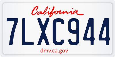 CA license plate 7LXC944
