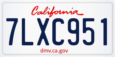 CA license plate 7LXC951