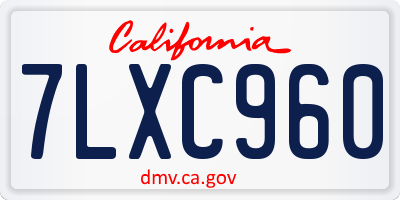 CA license plate 7LXC960