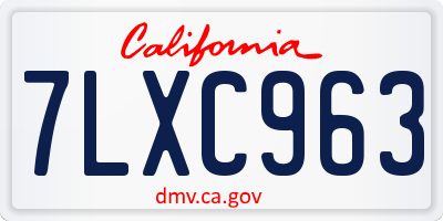 CA license plate 7LXC963