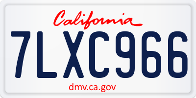 CA license plate 7LXC966