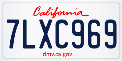CA license plate 7LXC969