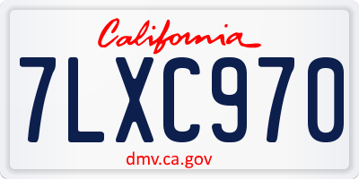 CA license plate 7LXC970