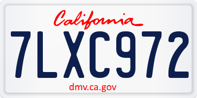CA license plate 7LXC972